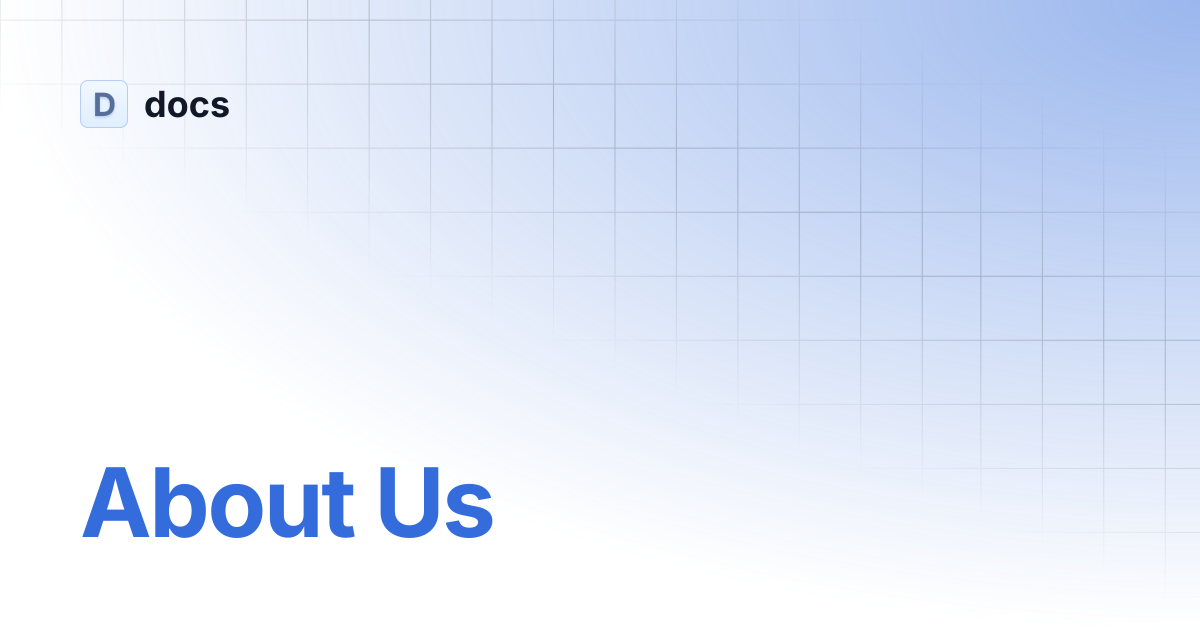 About Us | docs